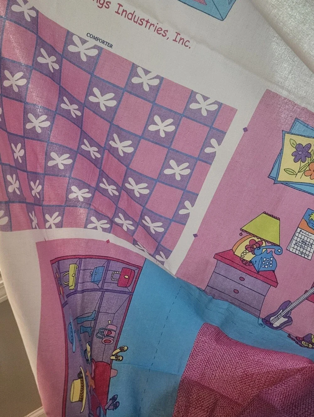Barbie Pink and Purple Fold & Go Bedroom Fabric Panel